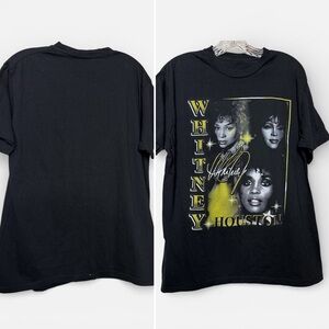 Whitney Houston Graphic T-Shirt Large Black